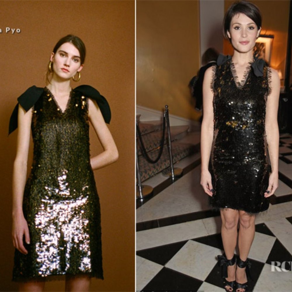 NWT Rejina Pyo Faye Poplin Sequin Tulle Dress